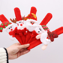 Christmas pop circle Children cartoon image Old man bracelet Party gift Flannel Kindergarten Christmas decorations