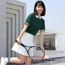 High-end kindergarten teacher garden suit work suit work clotheEducational institutions early school short sleeve polo shirt two pieces