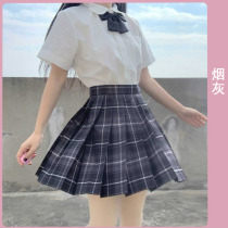 Soot jk uniform skirt suit full set of genuine spring and summer college style pleated skirt two-piece female grid skirt spot drop