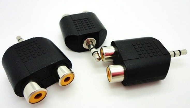 3.5 turn left and right channel 3.5 male-to-right AV Lotus female head audio connector one-and-a-half AV connector