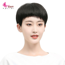  Wig female full headgear Real hair short hair wig set temperament natural straight hair oblique bangs breathable ladies wig headgear