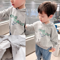 Details ultra-hyphens ~ Boy splicing letters Lianhood 2022 Spring new Chinese childrens baby casual blouses