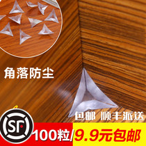 Transparent crystal drawer corner dust-proof corner Wardrobe cabinet dust-proof cabinet dead angle Rubber corner particles 100 pieces