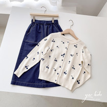 bp same girl rice white knit cardiovert hide blue small cherry print cardiovert cardiovert sweatshirt sweatshirt sweatshirt