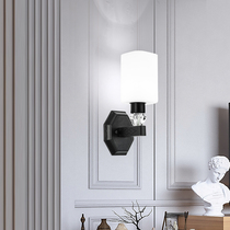 Nordic modern simple black wall lamp Bedroom bedside wall lamp led creative living room TV background wall lamp
