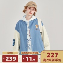 LOLOL bear baseball uniform women 2021 new autumn color picture student little man sweet cool jacket jacket