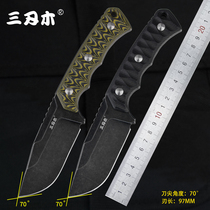 Three-edged Wood S738 outdoor straight knife field survival knife long jungle knife integrated knife self-defense military knife portable