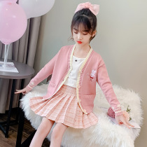  Next win girls cardigan jacket knitted 2021 spring and autumn new thin little girl Korean childrens wild sweater