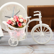 Creative tricycle flower basket plastic rattan weaving craft jewelry ornaments Wedding photo shooting photography props