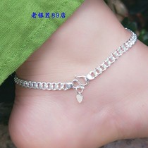 New original handmade 999 sterling silver anklets 999 foot Silver fashion simple men and women anklets Joker features silver ornaments