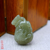 Hetian jade from Qinghai brave pendant pendant green jade generation rich pendant necklace brave purse jade pendant