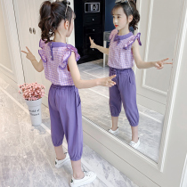 Girls summer clothing suit 2022 new Korean version of the Korean Air Network Red little girl clothes Summer Children trendy two sets