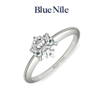 Blue Nile classic six-claw engagement diamond ring marriage proposal wedding ring custom platinum platinum carat diamond GIA