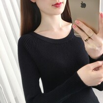 Black base shirt Women 2021 Spring and Autumn New Round Neck Sweater Thin Joker Slim Slim Knit Long Sleeve