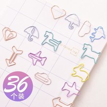 Cute paperclip creative cartoon color metal paperclip hipster office students with bookmarks