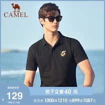 Camel mens 2021 summer new polo shirt mens short-sleeved t-shirt tide brand Korean lapel embroidered polo shirt