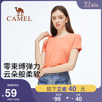 Camel underwear short sleeve T-shirt female 2021 Spring Summer New slim slim solid color base shirt top