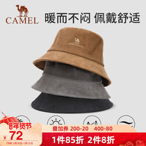 Camel fishermans hat men and women Spring and Autumn retro sunshade tourism corduroy basin hat Joker summer face small sun hat
