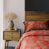 Yunti wedding gift four-piece wedding cotton quality red wedding room bedding happy by American