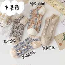 Fragrant Lavender Children Boat Socks Summer Spring Autumn Pure Cotton Short Socks Breathable Retro Art Shatter 100 lap low to help shallow mouth shake