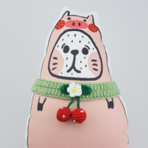 Fat orange hand-woven pet super cute decorative scarf cat dog funny Christmas Halloween props