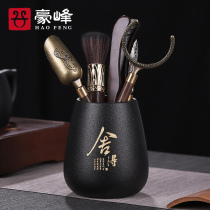 hao feng ebony wood tea ceremony liujunzi kung fu tea accessories Daquan 6 gentleman tea tools tea pins spoon