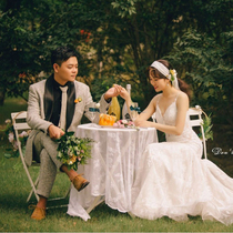 Creative Mori wedding photo props photo studio photography tour shooting location Photo Wedding Ring iron table and chair ornaments