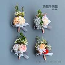 Corsage flower Flower Flower wrist flower groom bride sister flower simulation Korean European Western wedding business wedding photography