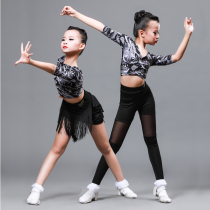 Connie children Latin dance blouses girls dance training to perform dance practice tight pants Latin half body dress