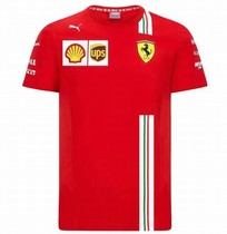  2021 new F1 Ferrari team off-field racing suit Formula one short-sleeved top casual red T-shirt