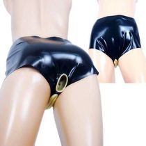 Natural latex handmade underwear chrysanthemum set anus front with labia labia fetish for men and women