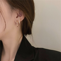 925 silver needle simple personality metal twisted one-piece earrings temperament design cold wind earrings