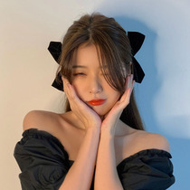 Jin Zhixiu with black bow hairpin clip girl temperament velvet hairpin hair accessories ins tide two-piece set