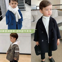 Boy son of a big coat 2022 new spring and autumn children Han version handsome cotton medium long sleeves jacket child bottling tide