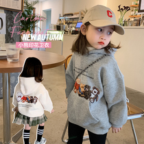 Girls plus velvet vests 2021 new childrens foreign style childrens autumn and winter coat womens baby winter hooded coat