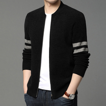 2021 Spring and Autumn Baseball Collar Mens Knitted Cardigan Outer Chenille Mens Coat Korean Fashion Top