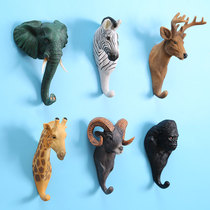 Nordic creative cute animal hook door door door back entrance Wall hanging wall key clothes without trace hanger