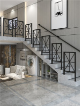 Nordic minimalist modern wrought iron stair handrail railings duplex loft interior balcony decoration fence home customization