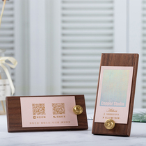Solid wood business card holder card business card holder message label photo sticker custom ornaments price display card rack