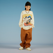 RockYROAD Childrens Street Dance Show with Hip Hop Loose Long Sleeve T-shirt Trouser Kit Hiphop Tide Costume
