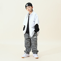 2021 spring new trendy children hip-hop show embroidery logo shirt set in the big children Street dance costume tide
