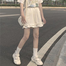 Japanese soft girl shorts female summer students Korean version of loose thin academic wind Joker elastic waist Lotus pants tide