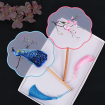 Chinese style embroidery Group fan ancient wind fan children summer tassel dance fan female costume Hanfu cheongsam machine embroidery fan