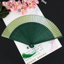 Chinese style classical womens portable folding fan Bungee bar dance fan Hanfu Japanese style opening and closing smooth feel good