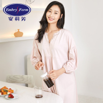 Anlifang Palace Court Wind Lace Lace Pure Cotton Sleeping Dress Lady Loose Lantern Sleeve Home Pyjamas EL00308