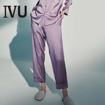 Anlifangs IVUs new pint of a thin section of mulberry silk sleeping pants couple womens comfort lace long style home clothes