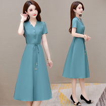 This years popular temperament dress small man 50-year-old foreign style age reduction Your lady 2021 summer new female