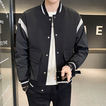 Spring and Autumn 2022 new casual patching baseball collar jacket mens Korean version of the versatile tide brand handsome overalls coat