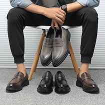 2022 spring a foot pedal bean shoe Korean version Inn Wind trendy casual positive dress shoes mens shoes board shoes