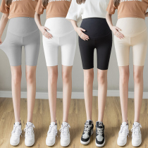 Fat plus size pregnant women leggings summer wear pants ICE cotton safety pants anti-light five-point pants 200 Jin